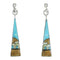 Silver Multicolor Native American Village Design Post Dangle Earrings WX79093