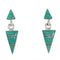 Southwestern Sterling Silver Turquoise Inlay Post Dangle Earrings QX78860