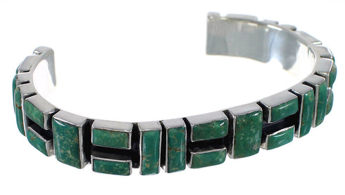 Southwestern Turquoise Sterling Silver Cuff Bracelet VX63360