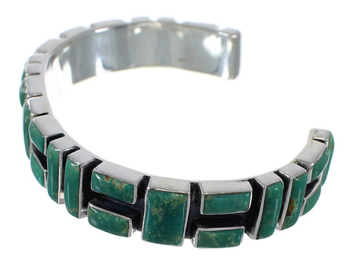 Southwestern Turquoise Sterling Silver Cuff Bracelet VX63360