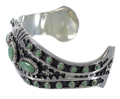 Substantial Sterling Silver Southwest Turquoise Cuff Bracelet Jewelry VX63365