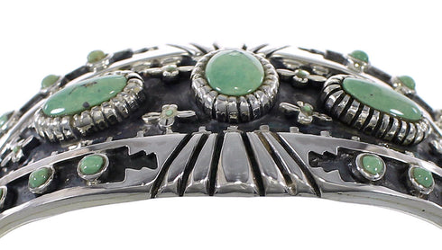 Substantial Sterling Silver Southwest Turquoise Cuff Bracelet Jewelry VX63365