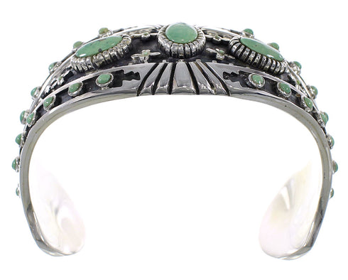 Substantial Sterling Silver Southwest Turquoise Cuff Bracelet Jewelry VX63365