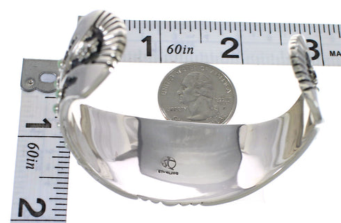 Substantial Sterling Silver Southwest Turquoise Cuff Bracelet Jewelry VX63365