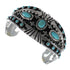 Southwest Authentic Sterling Silver Turquoise Cuff Bracelet VX63750