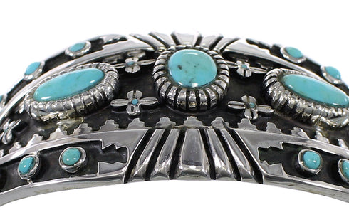 Southwest Authentic Sterling Silver Turquoise Cuff Bracelet VX63750