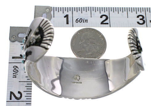 Southwest Authentic Sterling Silver Turquoise Cuff Bracelet VX63750