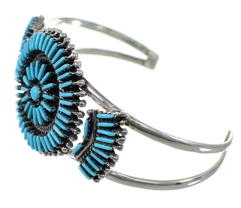 Southwest Sterling Silver Turquoise Needlepoint Cuff Bracelet VX63783