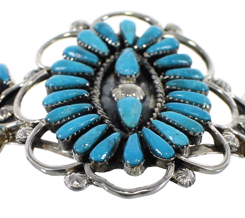 Genuine Sterling Silver Turquoise Southwest Cuff Bracelet VX63802