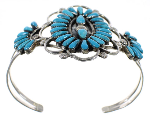 Genuine Sterling Silver Turquoise Southwest Cuff Bracelet VX63802