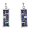 Silver Opal And Magenta Turquoise Post Dangle Earrings MX63640