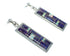 Silver Opal And Magenta Turquoise Post Dangle Earrings MX63640