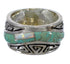 Sterling Silver Southwest Turquoise Opal Water Wave Ring Size 5-1/2 QX82203