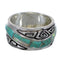 Water Wave Turquoise Opal 6 3/4 Southwest Authentic Sterling Silver Ring QX82282
