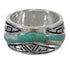 Water Wave Turquoise Opal Southwest Sterling Silver Ring Size 8 1/4 QX82316