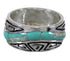 Turquoise Opal Silver Southwestern Water Wave Ring Size 7-3/4 QX82292