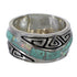 Water Wave Turquoise Opal 6 3/4 Southwest Authentic Sterling Silver Ring QX82282
