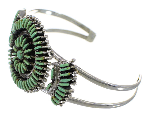 Southwest Genuine Sterling Silver Turquoise Needlepoint Cuff Bracelet VX63508