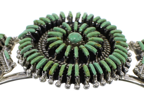 Southwest Genuine Sterling Silver Turquoise Needlepoint Cuff Bracelet VX63508