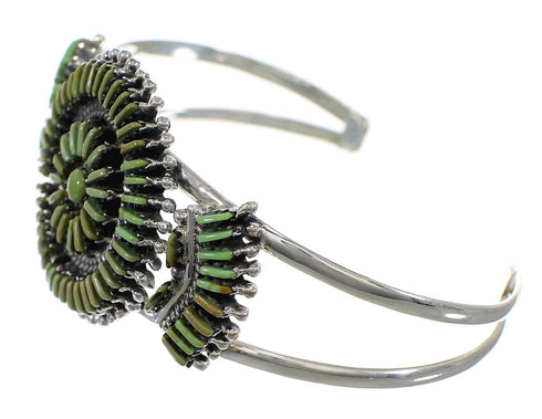 Southwest Authentic Sterling Silver Turquoise Needlepoint Cuff Bracelet VX63511