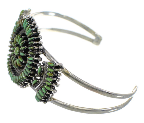 Sterling Silver Turquoise Needlepoint Southwest Cuff Bracelet VX63512