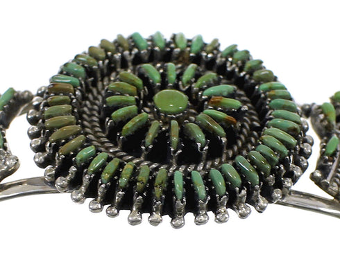 Sterling Silver Turquoise Needlepoint Southwest Cuff Bracelet VX63512