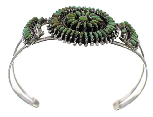 Sterling Silver Turquoise Needlepoint Southwest Cuff Bracelet VX63512