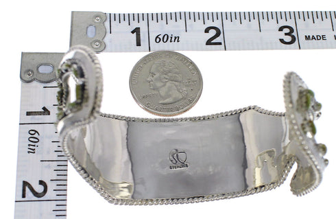 Southwest Sterling Silver Turquoise Needlepoint Water Waves Heavy Cuff Bracelet VX63520