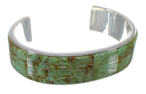 Substantial Sterling Silver Turquoise Cuff Bracelet Jewelry VX63549