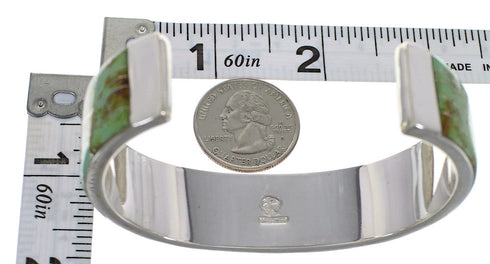 Substantial Sterling Silver Turquoise Cuff Bracelet Jewelry VX63549