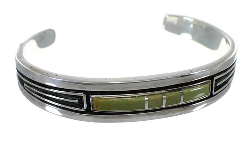 Turquoise Genuine Sterling Silver Southwestern Cuff Bracelet VX63562