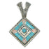 Turquoise And Opal Southwest Sterling Silver Pendant MX63835