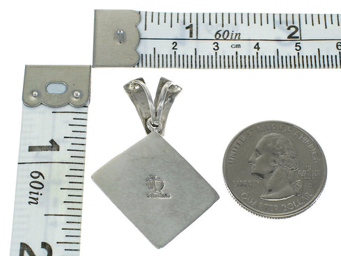 Turquoise And Opal Southwest Sterling Silver Pendant MX63835