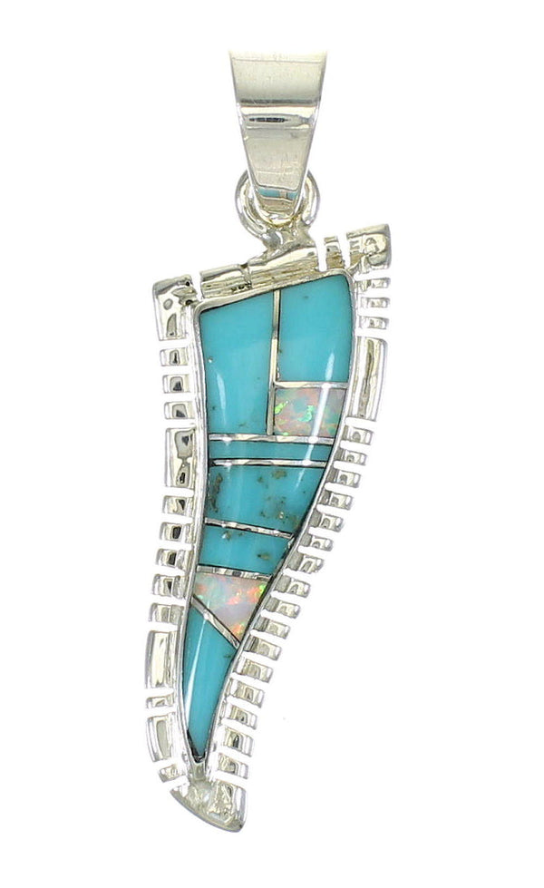Southwest Sterling Silver Opal And Turquoise Jewelry Pendant MX63864