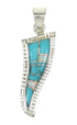 Southwest Sterling Silver Opal And Turquoise Jewelry Pendant MX63864