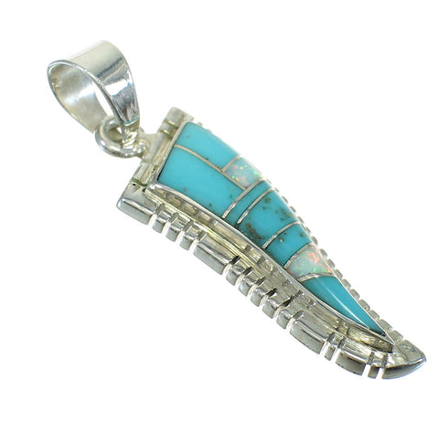 Southwest Sterling Silver Opal And Turquoise Jewelry Pendant MX63864