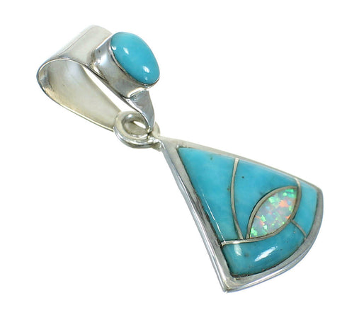 Turquoise Opal Inlay Silver Jewelry Pendant MX63878