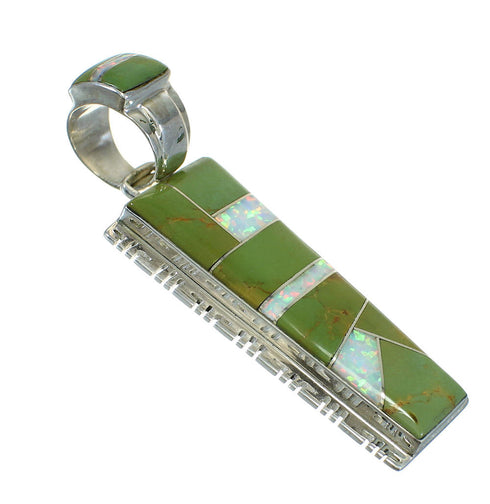 Southwest Sterling Silver Turquoise And Opal Jewelry Pendant MX63883
