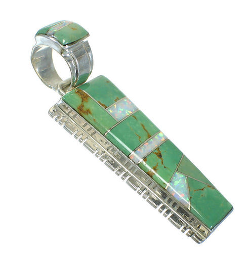 Opal And Turquoise Inlay Sterling Silver Jewelry Pendant MX63887