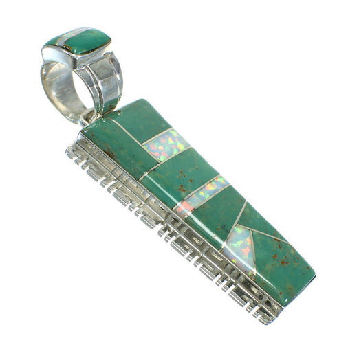 Authentic Sterling Silver Turquoise And Opal Southwest Pendant MX63888