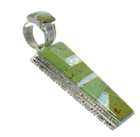 Genuine Sterling Silver Turquoise And Opal Pendant MX63890