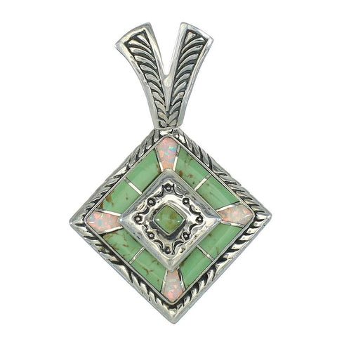 Silver Turquoise And Opal Inlay Jewelry Pendant MX63896