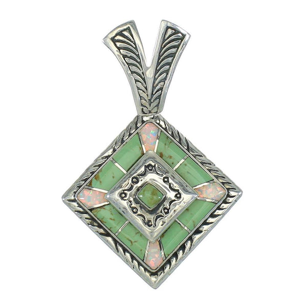 Silver Turquoise And Opal Inlay Jewelry Pendant MX63896
