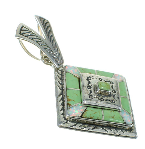 Silver Turquoise And Opal Inlay Jewelry Pendant MX63896