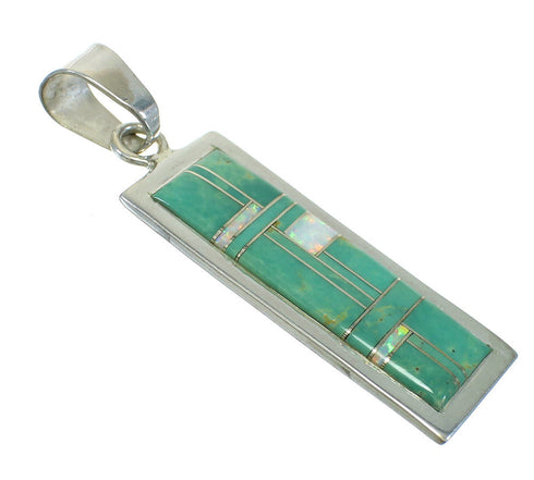 Turquoise And Opal Southwest Silver Jewelry Pendant MX63899