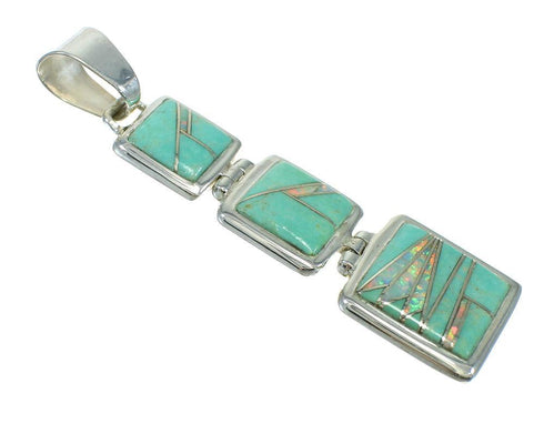Opal Turquoise Southwest Genuine Sterling Silver Pendant MX63920