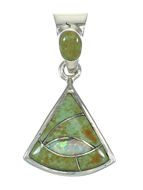 Silver Turquoise And Opal Inlay Jewelry Pendant MX63964