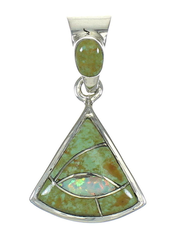Silver Turquoise And Opal Inlay Jewelry Pendant MX63964