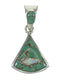 Sterling Silver Turquoise And Opal Southwest Jewelry Pendant MX63965