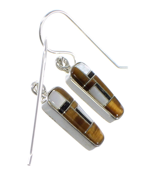 Multicolor Southwestern Sterling Silver Hook Dangle Earrings WX64190